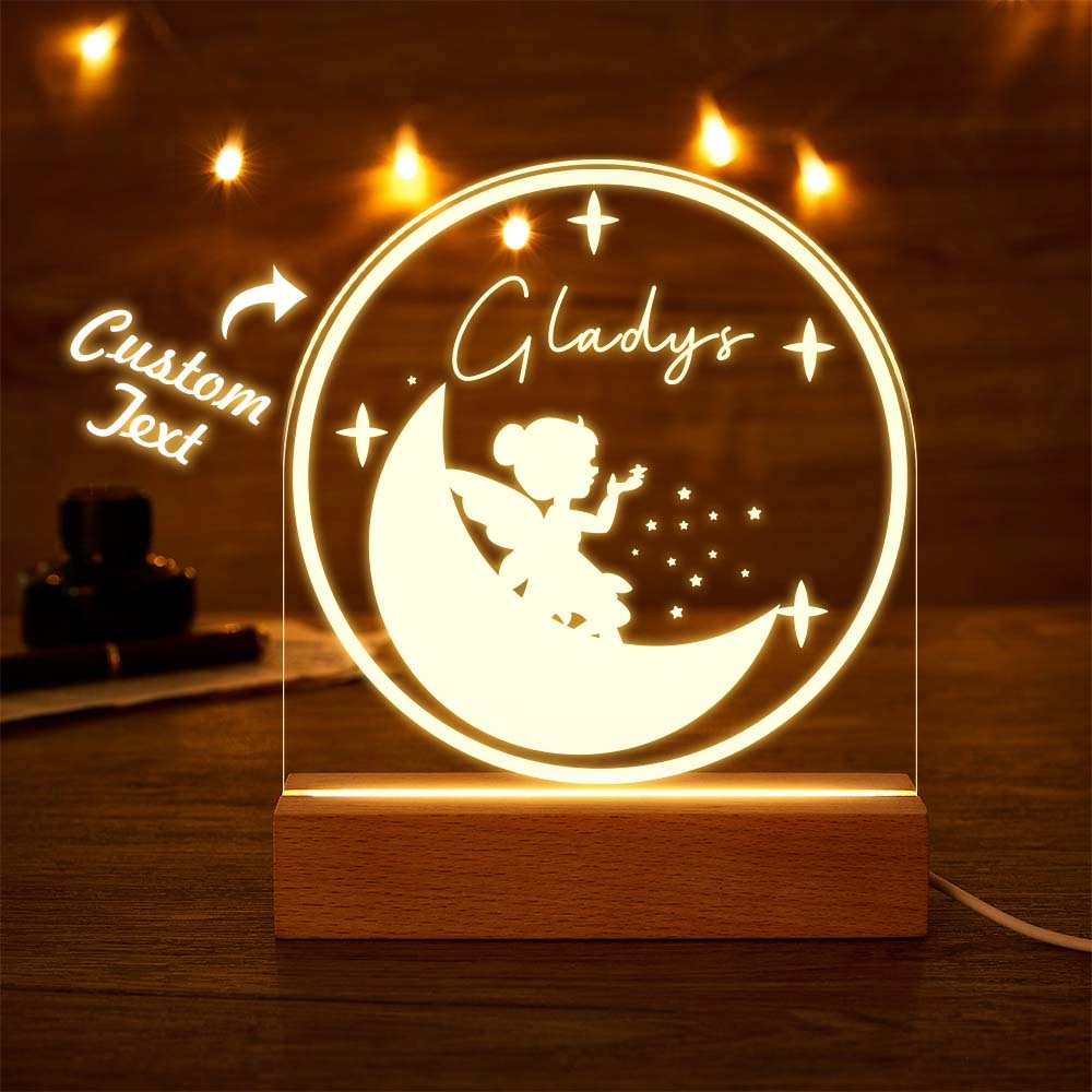 Custom Name Acrylic Night Light Personalized Lamp Fairy Desk Lamp Gift for Kids Adult - mymoonlampau