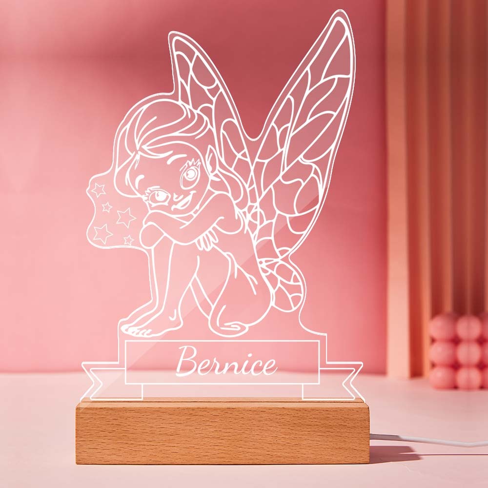 Custom Name Acrylic Night Light Personalized Lamp FAIRY Desk Lamp Gift for Girl or Adult - mymoonlampau