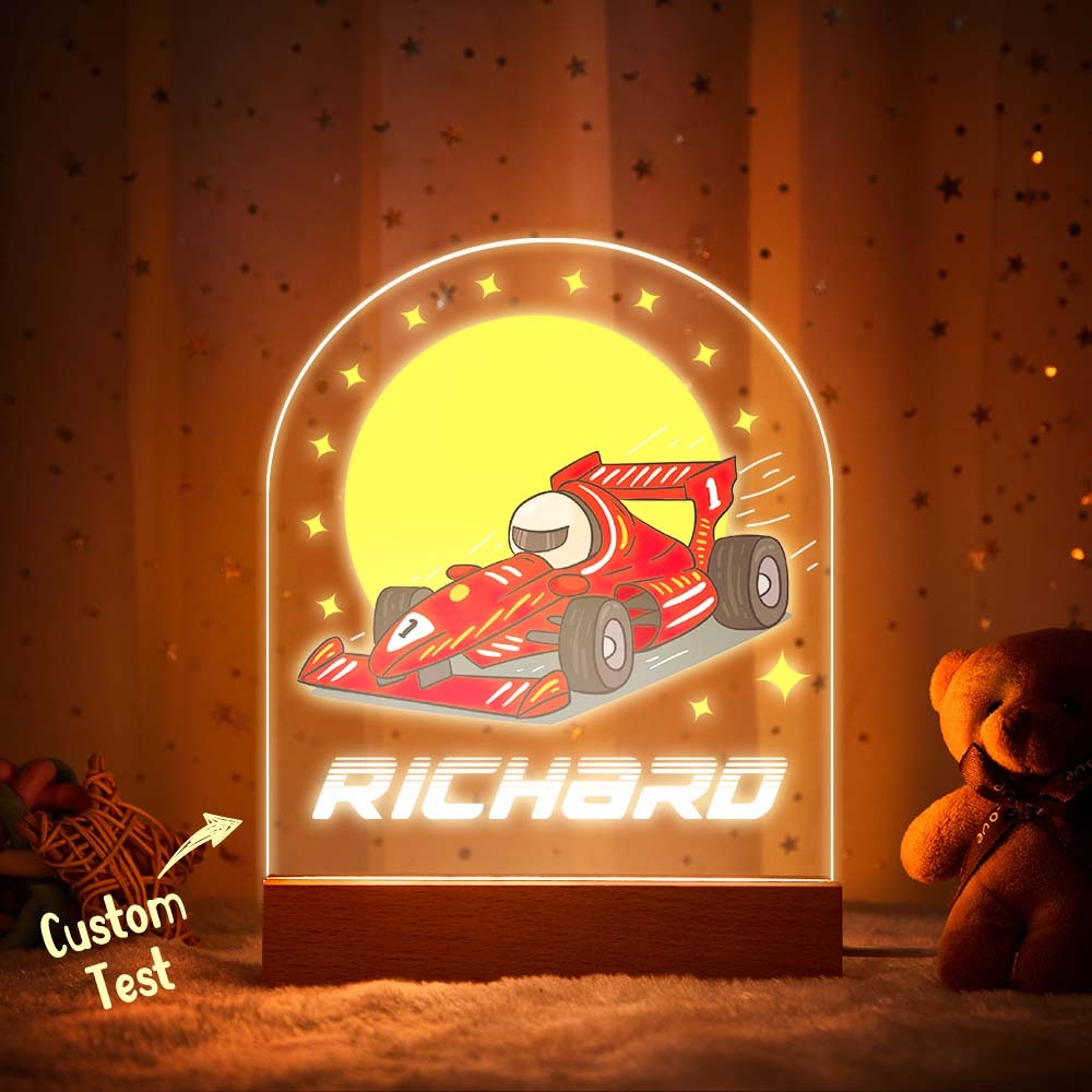 You could add your son name on the custom night light