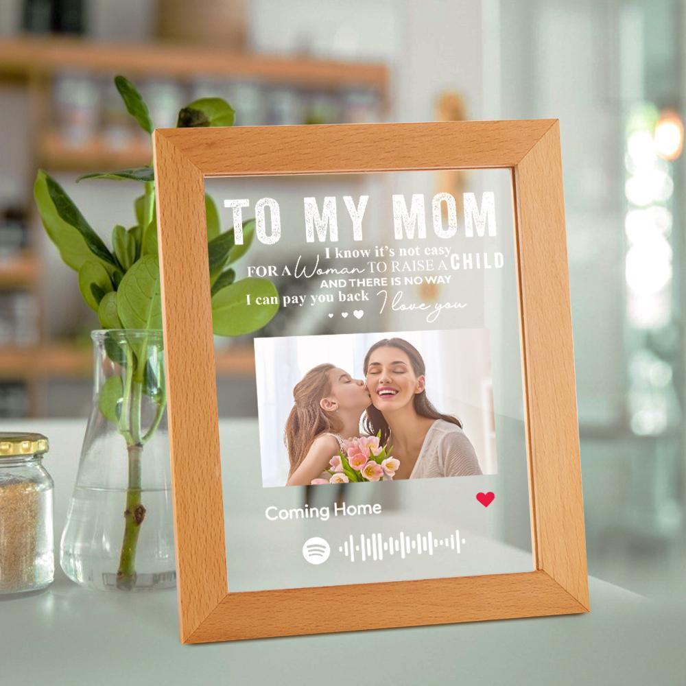Mother's Day Gift Personalised Spotify Frame Photo Engraved Text Night Light Best Mom Ever Gift for Mum