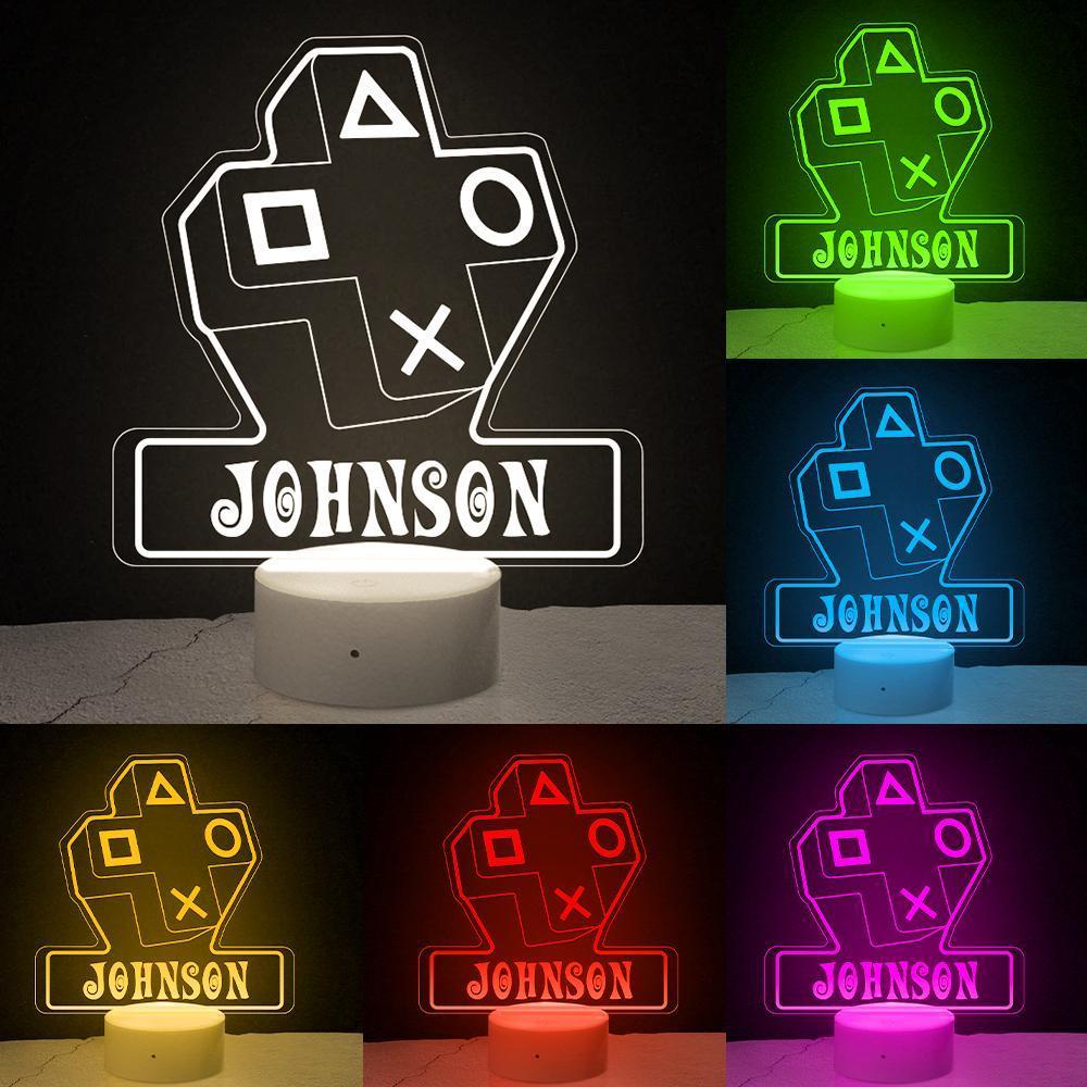 Personalised Name Gamepad Night Light Kids Bedroom Decor Gifts for Boys