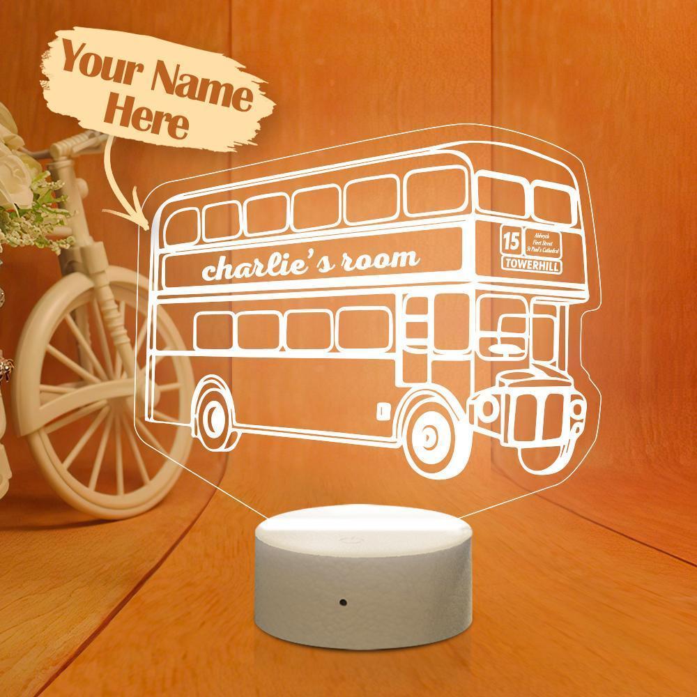 Personalised Name London Bus Night Light Routemaster Lamp Bedroom Gifts for Kids