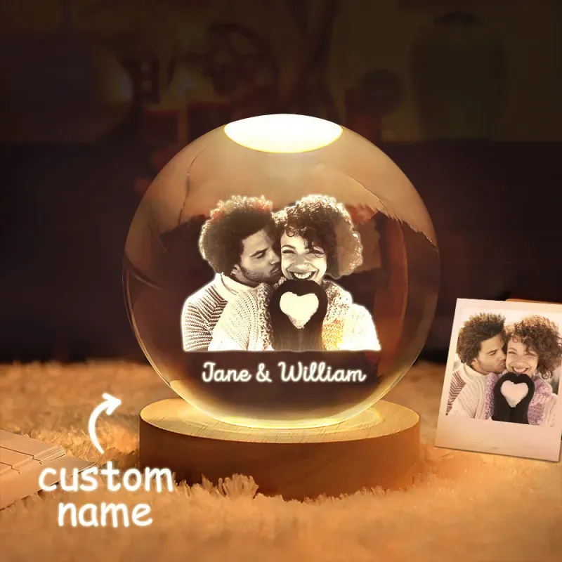 Customized B-Ultrasound Photo 3D Crystal Ball Gift for Couple - MyMoonLampAu