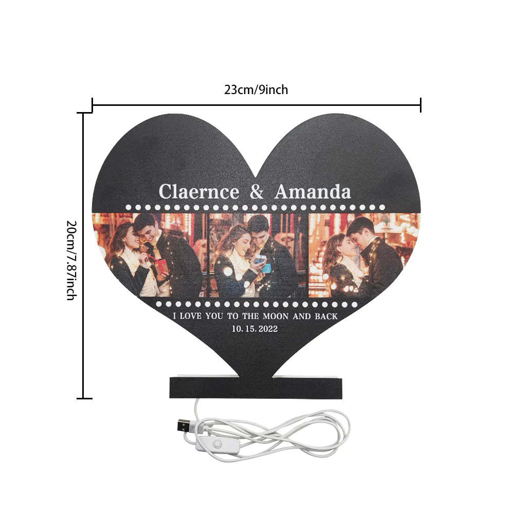 Personalized Film Photo Heart-shaped Light Gift for Lover - mymoonlampau