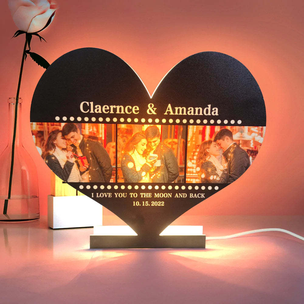 Personalized Film Photo Heart-shaped Light Gift for Lover - mymoonlampau
