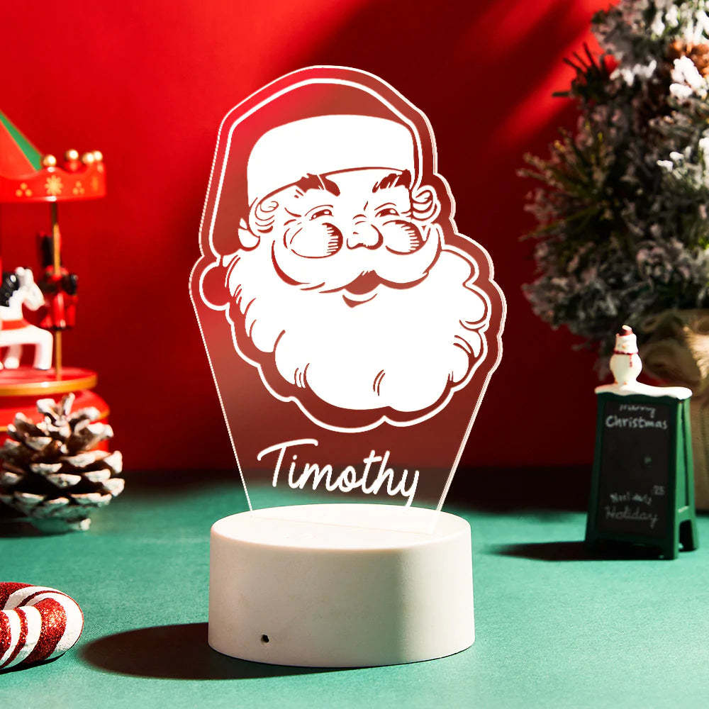 Custom Engraved Santa Night Light Personalized Acrylic Lamp Gift for Kids - mymoonlampau