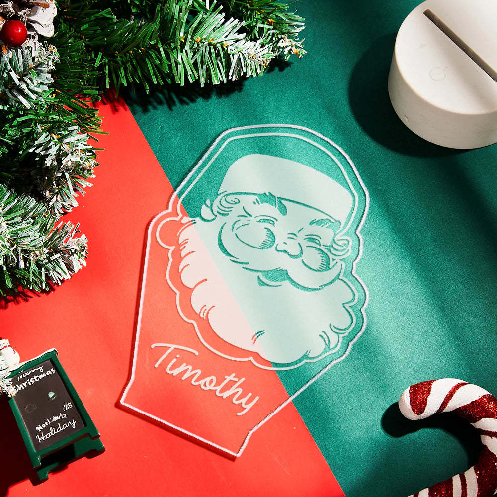 Custom Engraved Santa Night Light Personalized Acrylic Lamp Gift for Kids - mymoonlampau