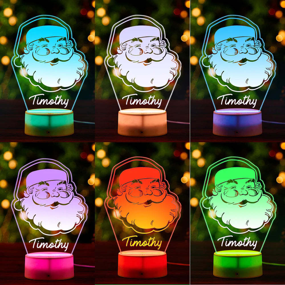 Custom Engraved Santa Night Light Personalized Acrylic Lamp Gift for Kids - mymoonlampau