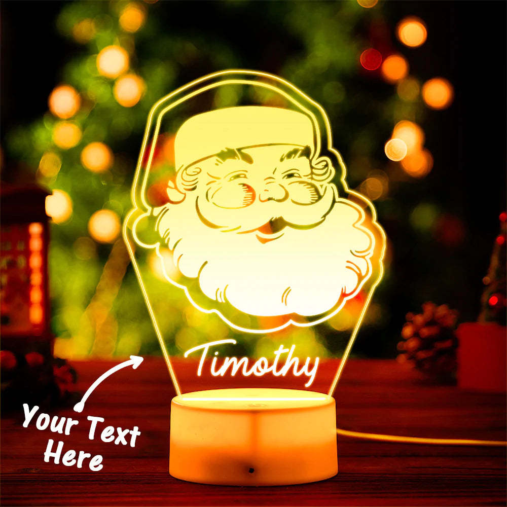Custom Engraved Santa Night Light Personalized Acrylic Lamp Gift for Kids - mymoonlampau