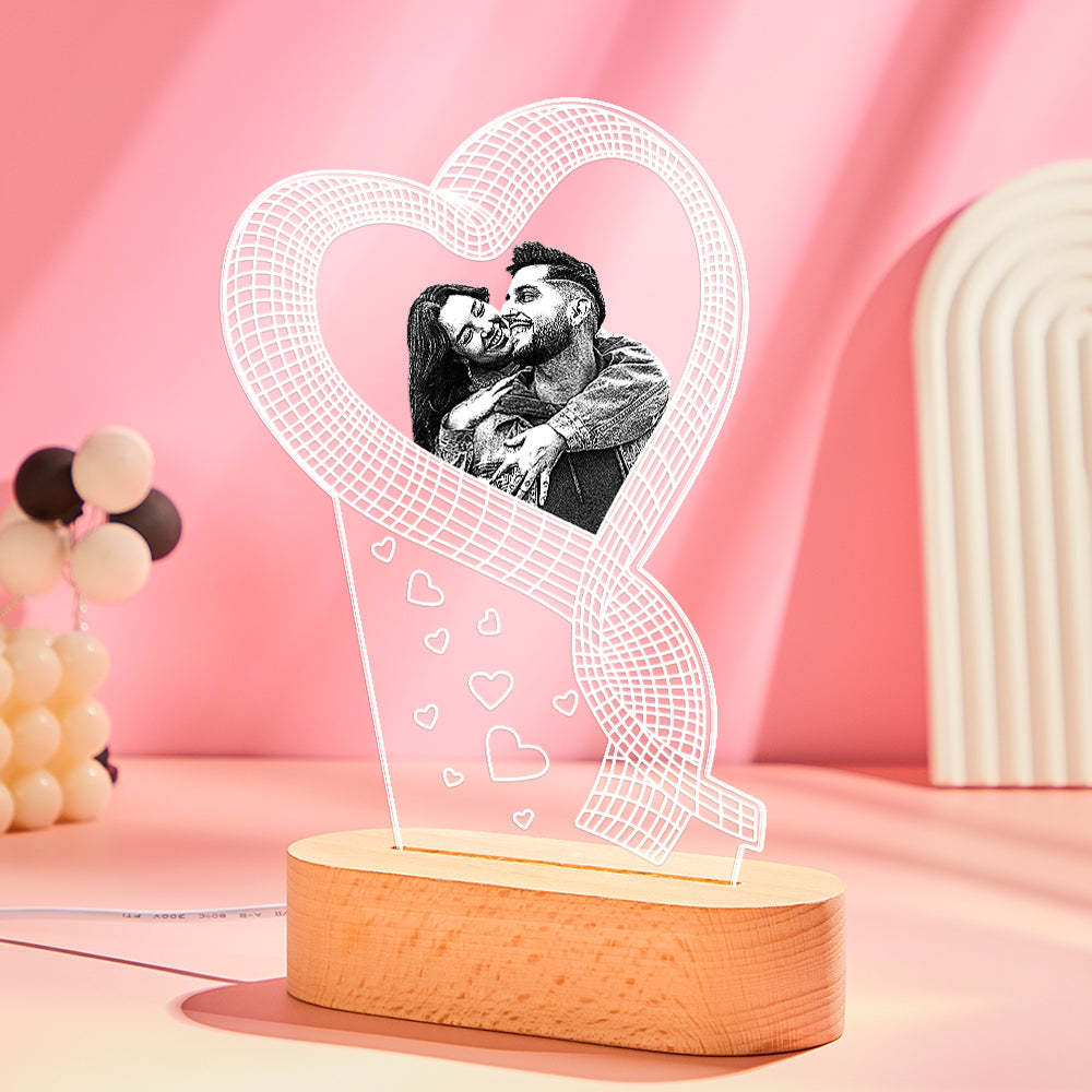 Custom Photo 3D Led Lamp Unique Colorful Night Light Couple Valentine's Day Gift - mymoonlampau