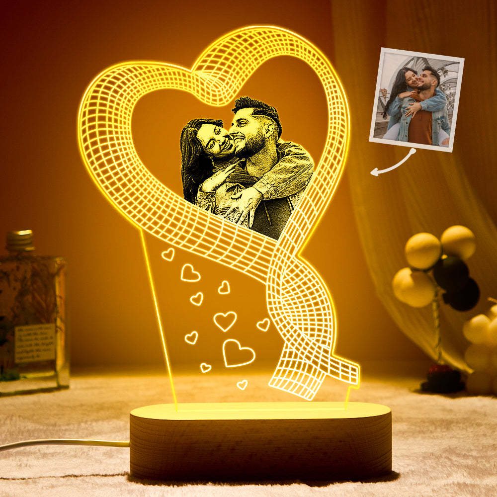Custom Photo 3D Led Lamp Unique Colorful Night Light Couple Valentine's Day Gift - mymoonlampau