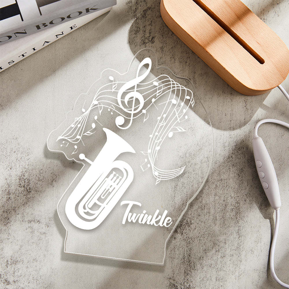 Custom Acrylic Engraved Instrument Night Light Personalized 3D Printed Colorful Lamp Birthday Gift - mymoonlampau