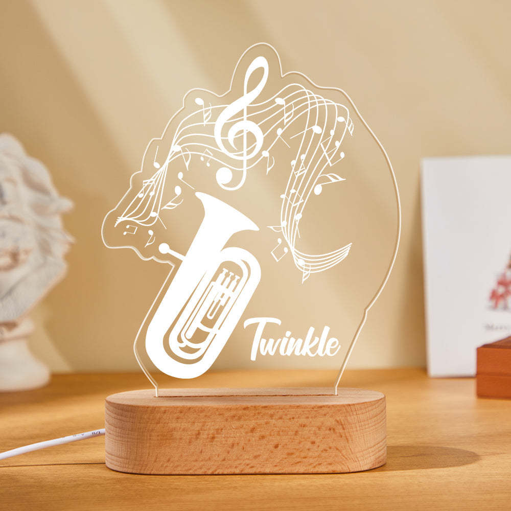 Custom Acrylic Engraved Instrument Night Light Personalized 3D Printed Colorful Lamp Birthday Gift - mymoonlampau