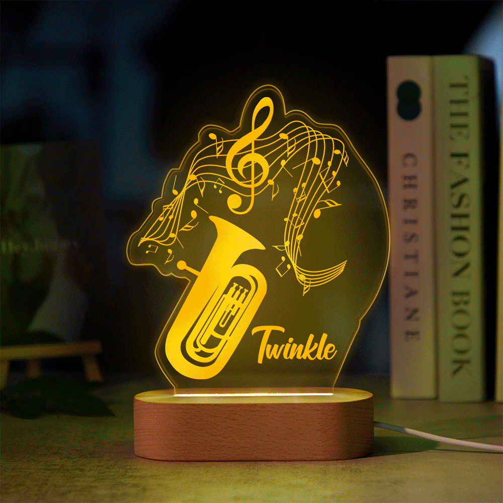 Custom Acrylic Engraved Instrument Night Light Personalized 3D Printed Colorful Lamp Birthday Gift - mymoonlampau