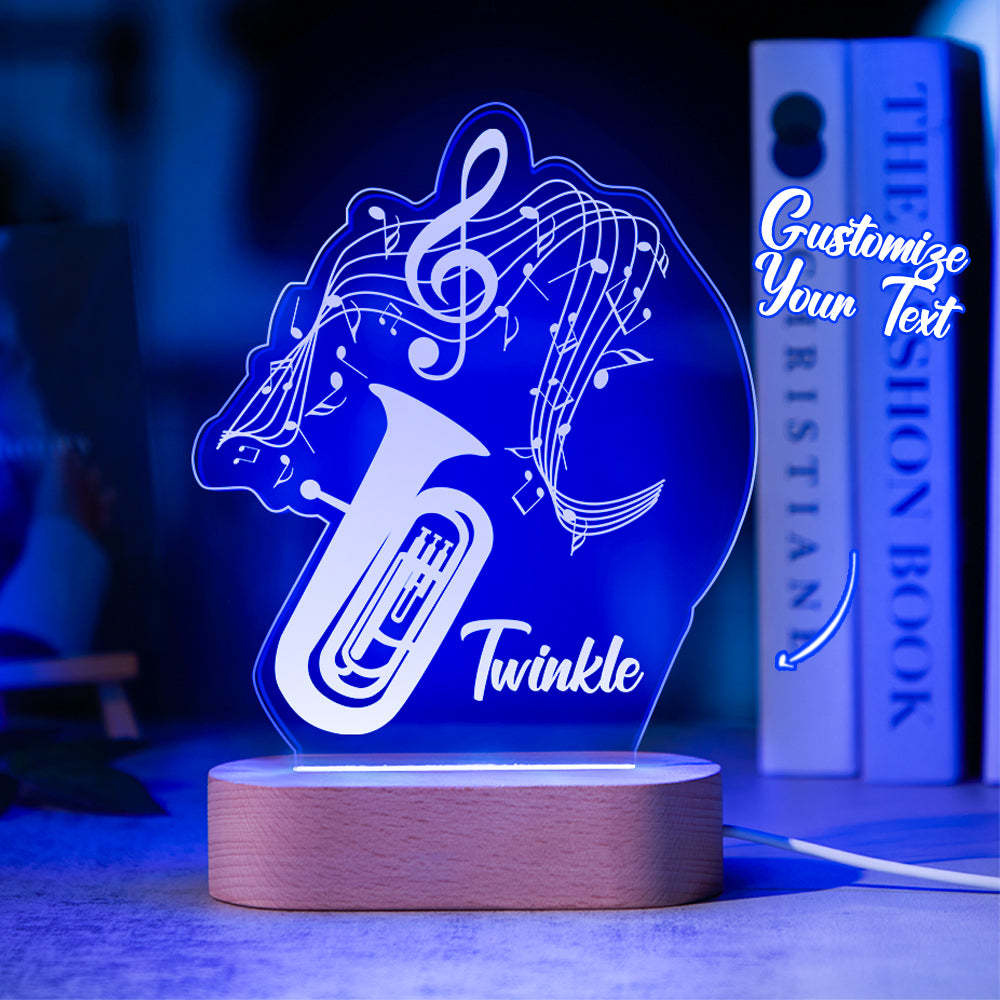 Custom Acrylic Engraved Instrument Night Light Personalized 3D Printed Colorful Lamp Birthday Gift - mymoonlampau
