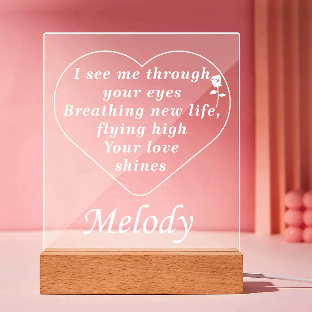 Personalised Name Acrylic Led Night Light I See You Gifts for Her - mymoonlampau