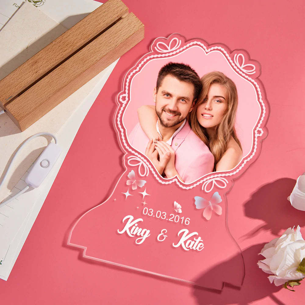 Gift for Her/Him Custom Led Lamp with Name and Photo Valentine's Day Idea - mymoonlampau