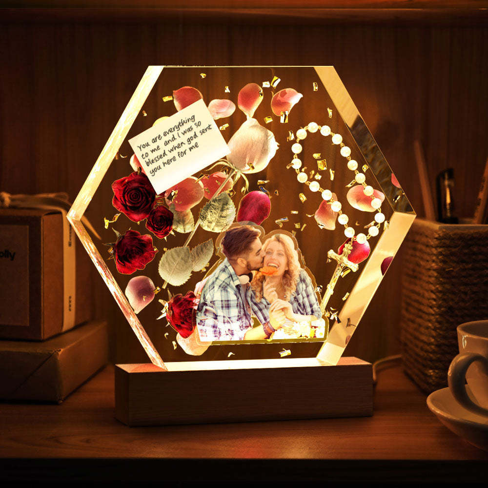 Custom Photo Engraved Night Light Love Commemoration Epoxy Gifts - mymoonlampau