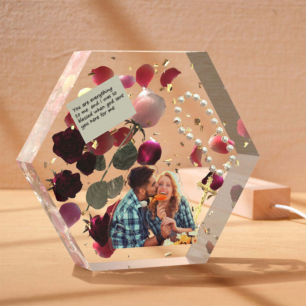 Custom Photo Engraved Night Light Love Commemoration Epoxy Gifts - mymoonlampau