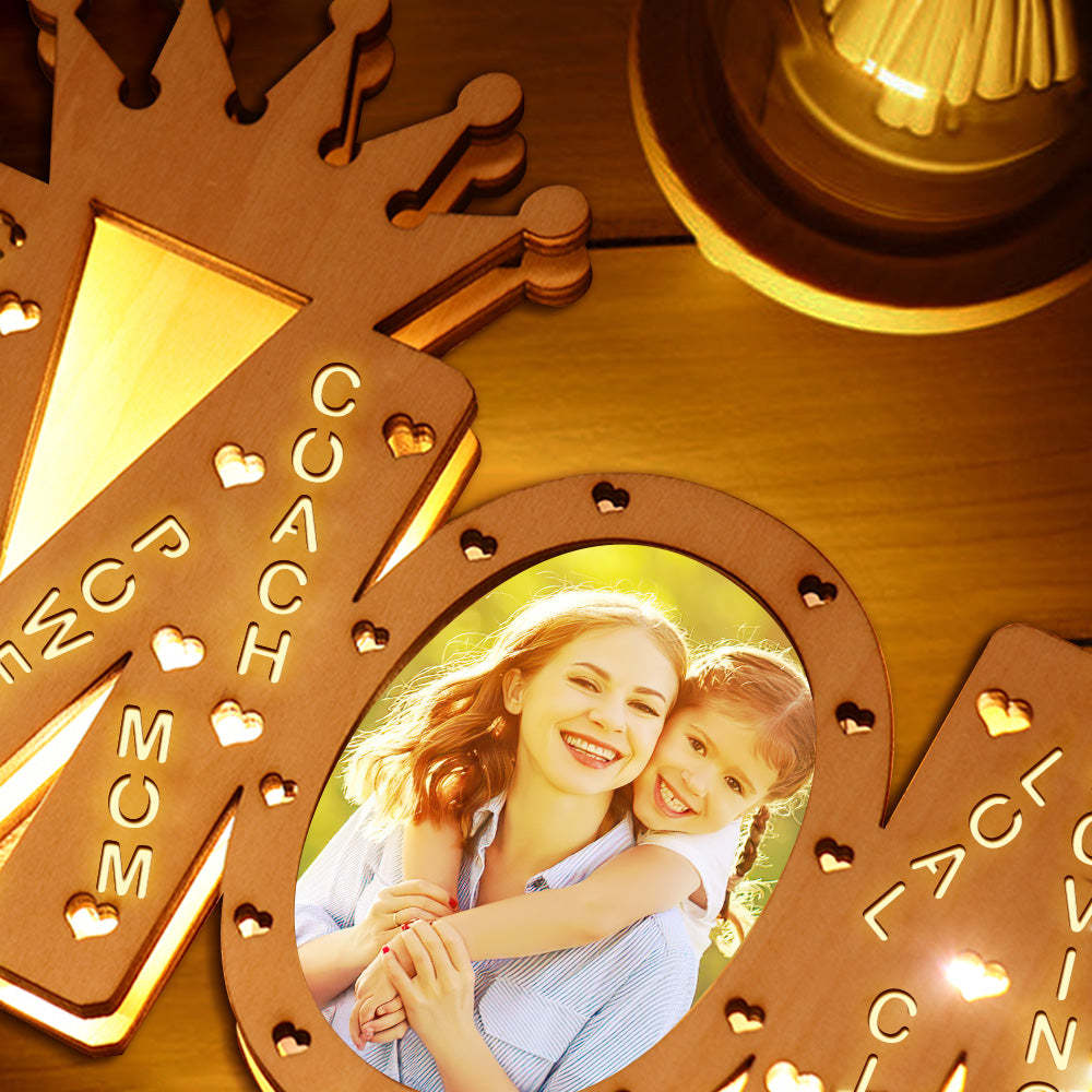 Custom Mom Photo Light Personalized Wood LED Name Lamp Decoration Mother's Day Gifts - mymoonlampau