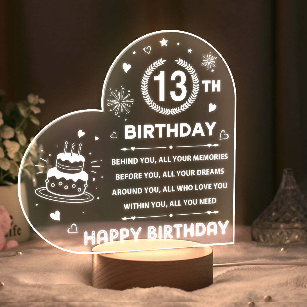Personalised Night Light Custom Acrylic Lamp Birthday Gifts for Friends or Family - mymoonlampau
