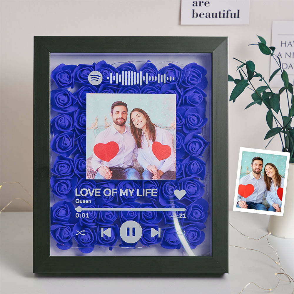 Custom Scannable Spotify Code Night Light Rose Ornament Couple Gifts - mymoonlampau