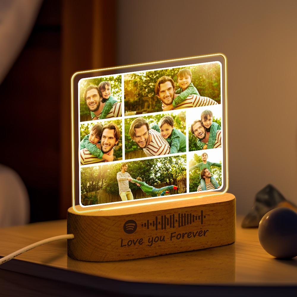 Custom Photo Night Light Gifts for Dad Custom Photo Night Light Spotify Night Light
