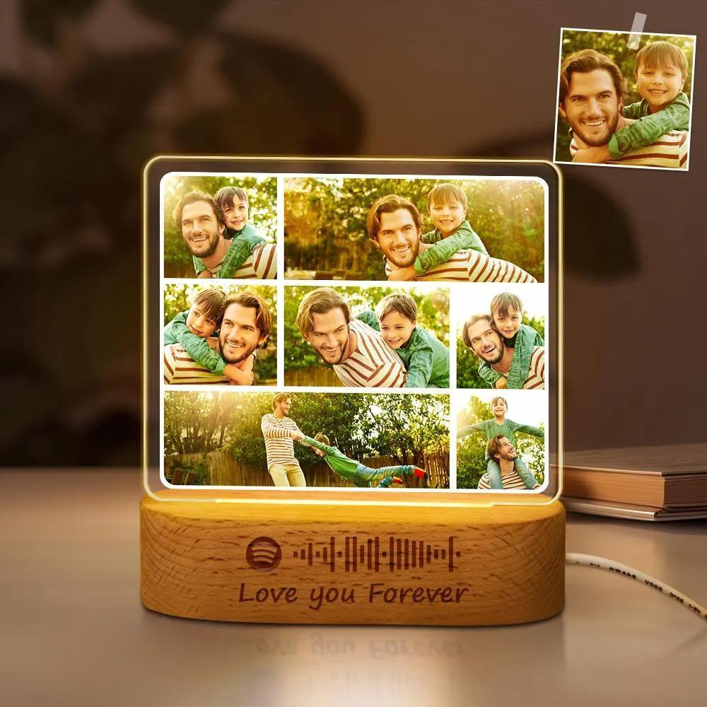 Custom Photo Night Light Gifts for Dad Custom Photo Night Light Spotify Night Light