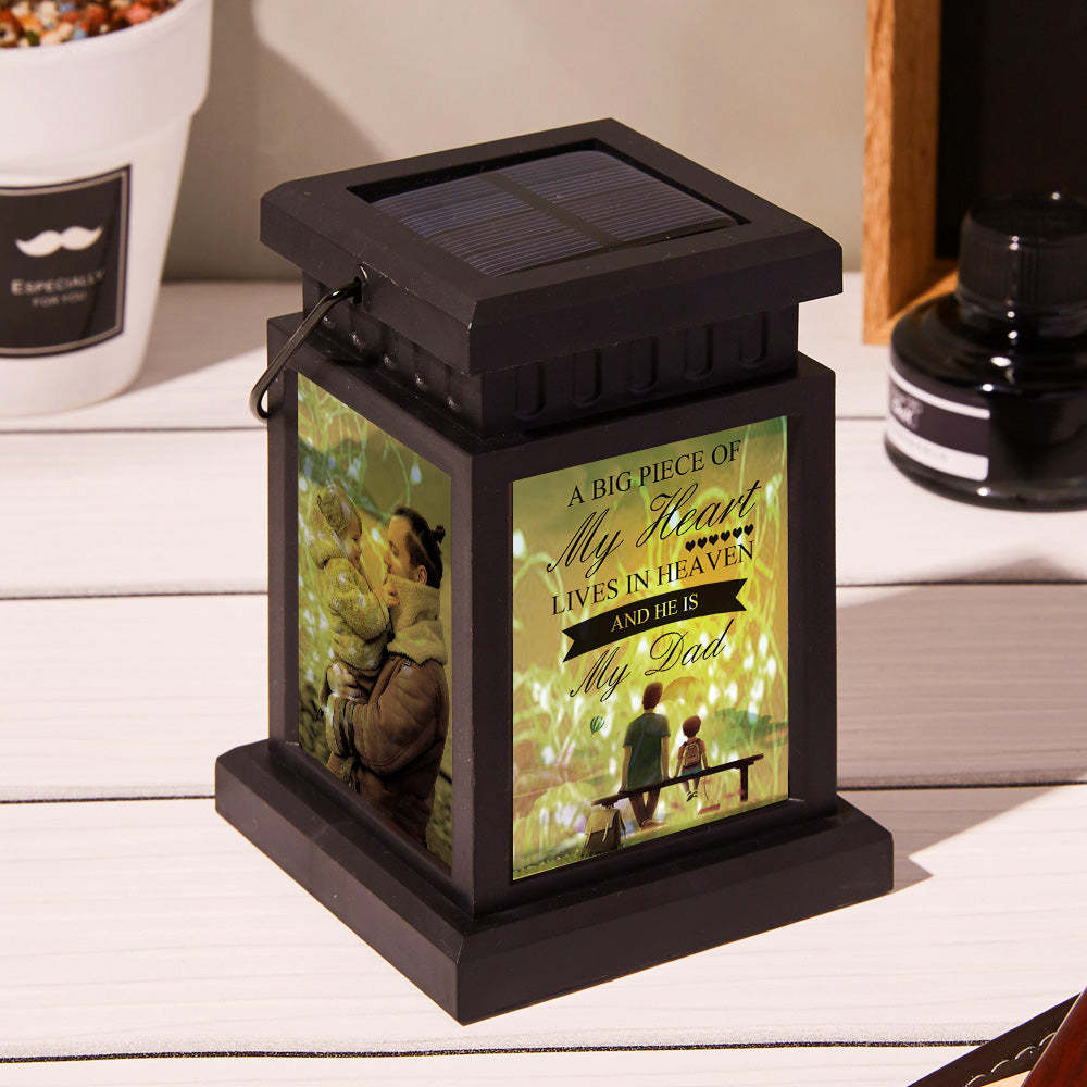 Anniversary Gifts for Couple, Personalized Photo Engraved Lantern Nightlight Lamp Memorial Lamp Solar Garden Light - mymoonlampau