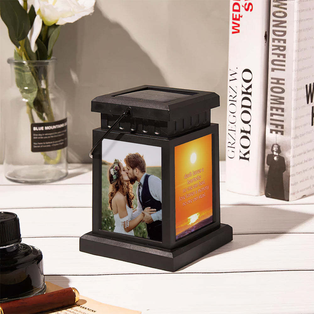 Anniversary Gifts for Couple, Personalized Photo Engraved Lantern Nightlight Lamp Memorial Lamp Solar Garden Light - mymoonlampau