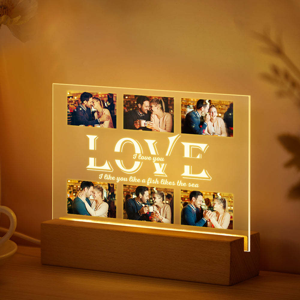 Personalized Name Led Night Light Customized Photo Lamp Gift for Her Anniversary Birthday Gifts - mymoonlampau