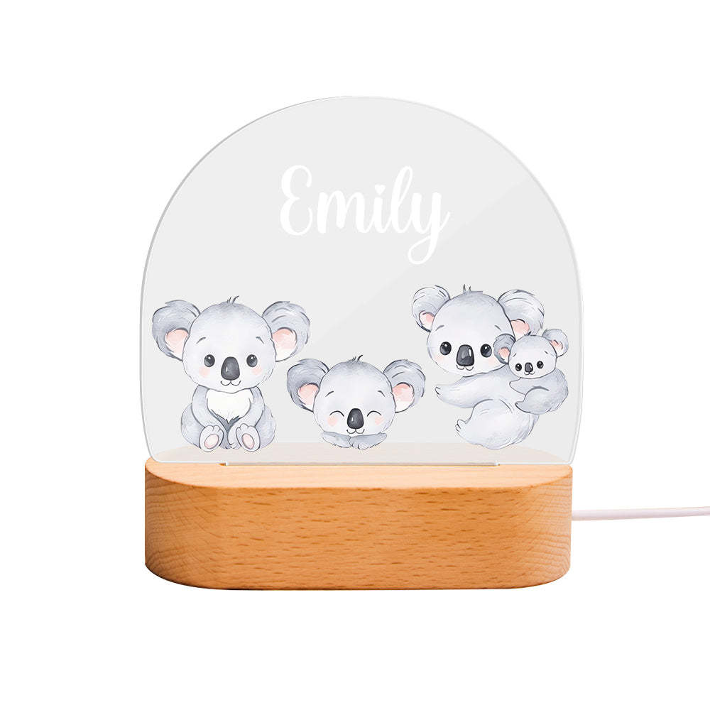 Personalized Name Baby Koala Night Light Custom Name Nursery Room Lamp Gift For Kids - mymoonlampau