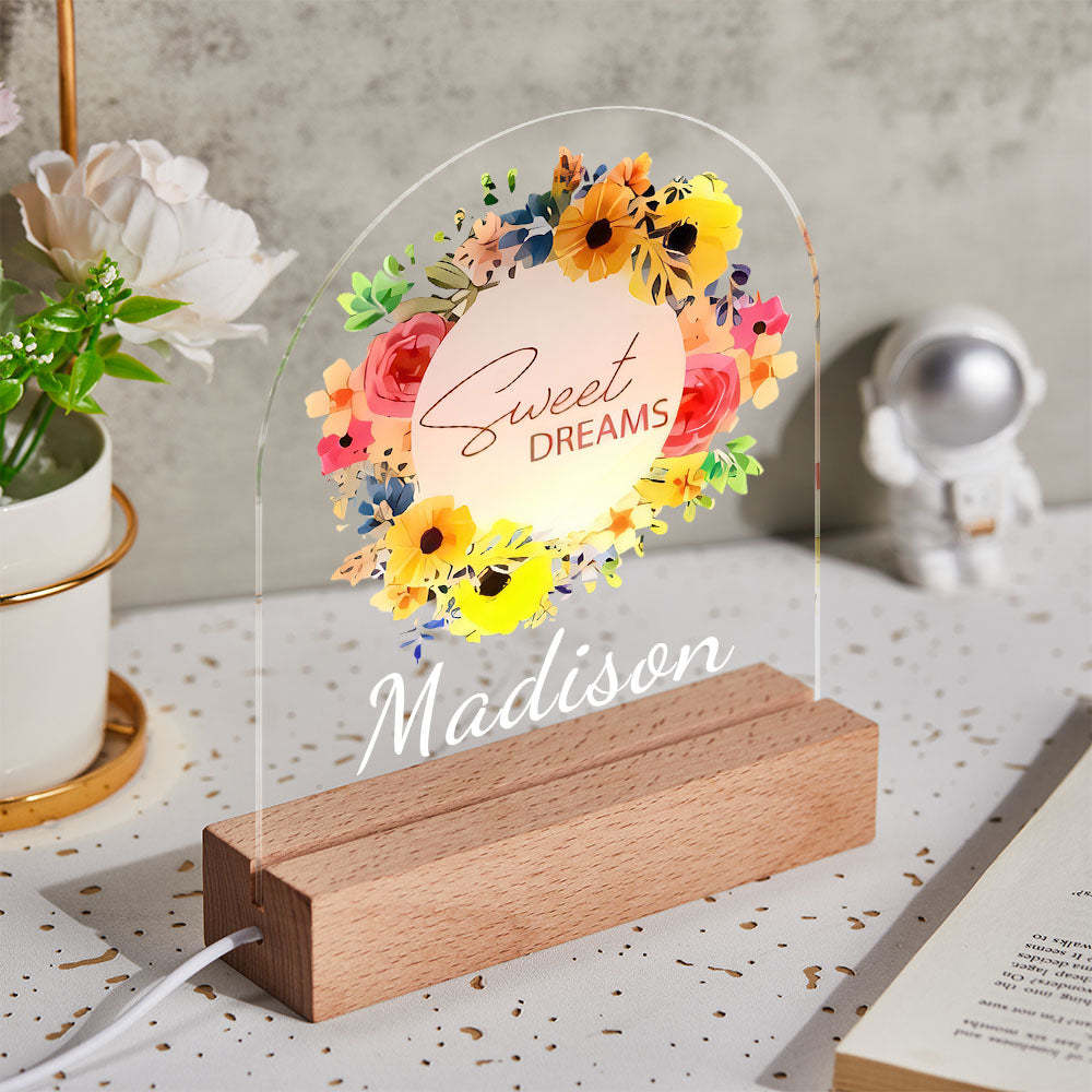 Personalized Bright Night Light With Sweet Dream Good Night - mymoonlampau
