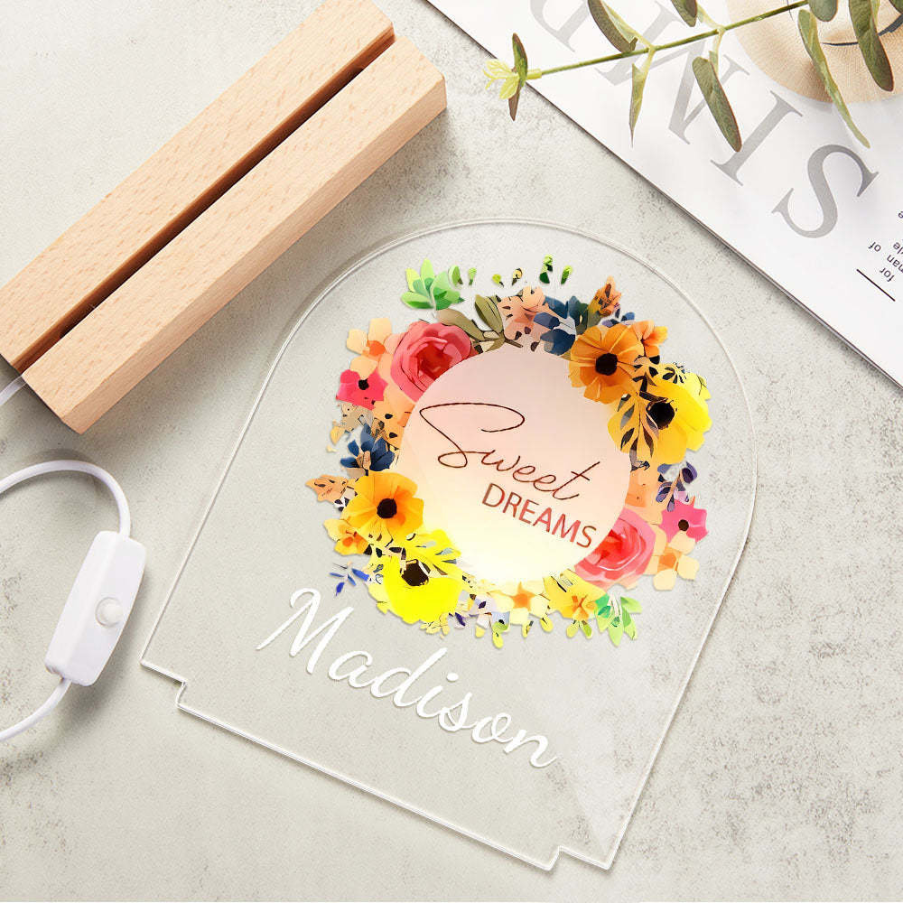 Personalized Bright Night Light With Sweet Dream Good Night - mymoonlampau