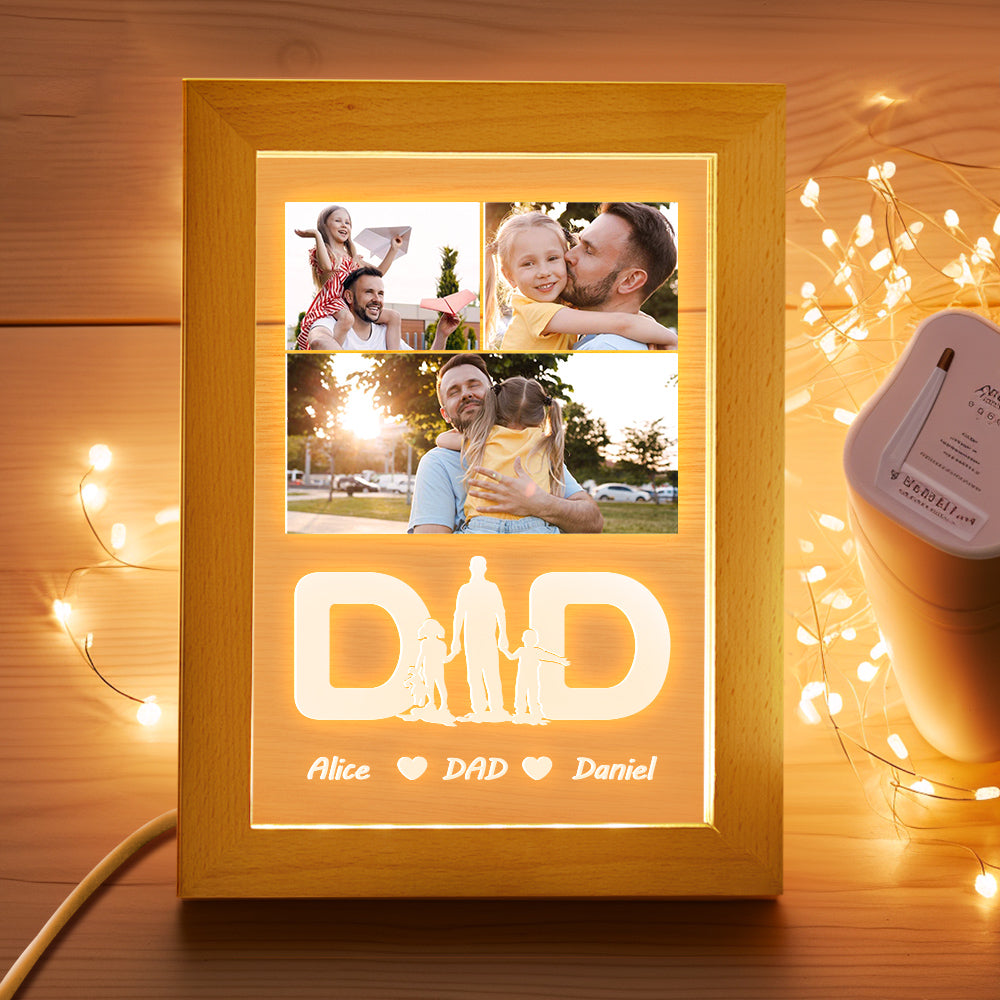 Father's Day Night Light Cutom Photo Lamp Engraved Night Light Special Gift for Dad