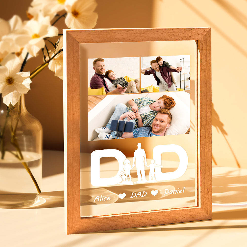 Father's Day Night Light Cutom Photo Lamp Engraved Night Light Special Gift for Dad