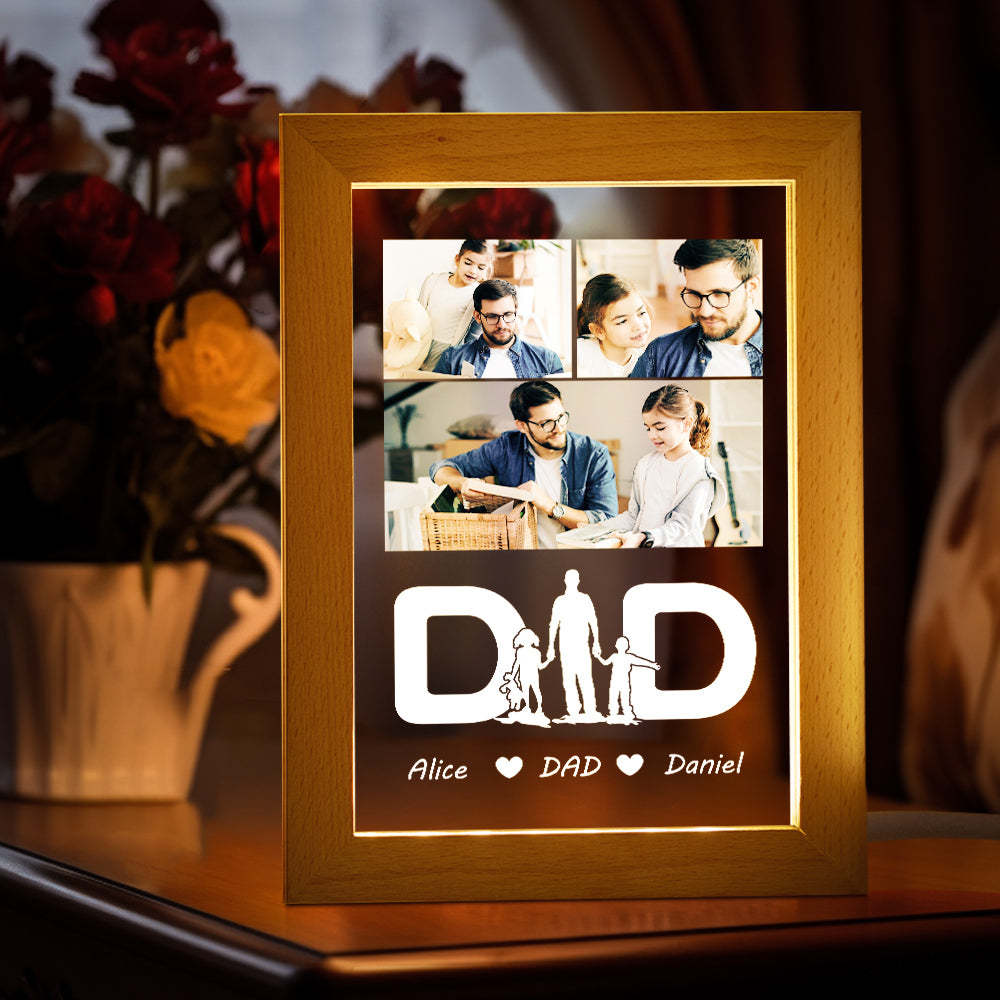 Father's Day Night Light Cutom Photo Lamp Engraved Night Light Special Gift for Dad