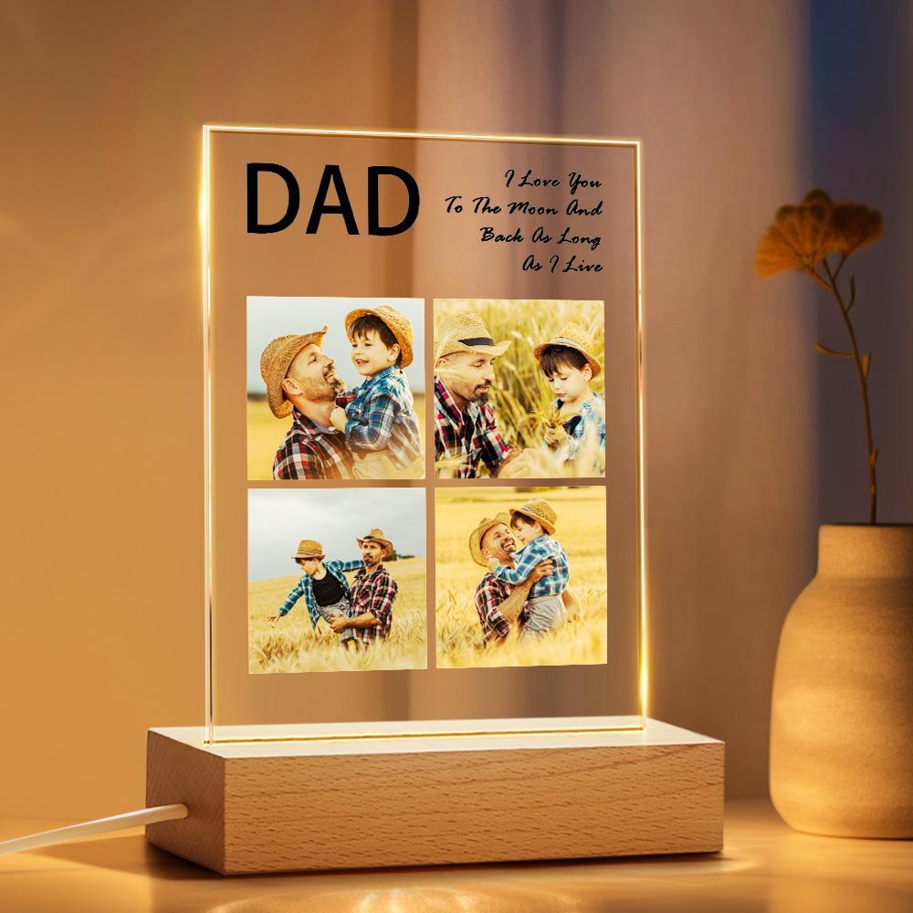Father's Day Gift Custom Photo Night Light Light Up the Night Best Gift for Dad