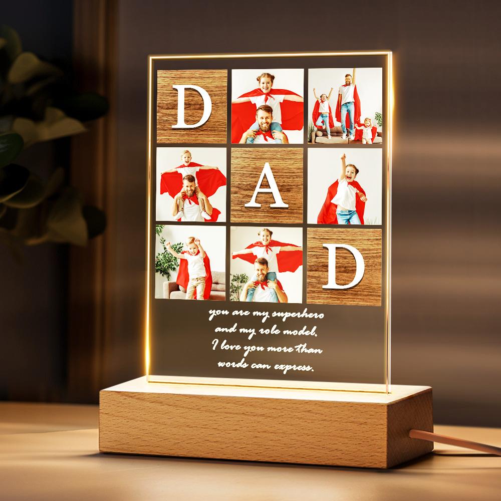 Father's Day Night Light Special Lamp for Dad Custom Photo Lamp