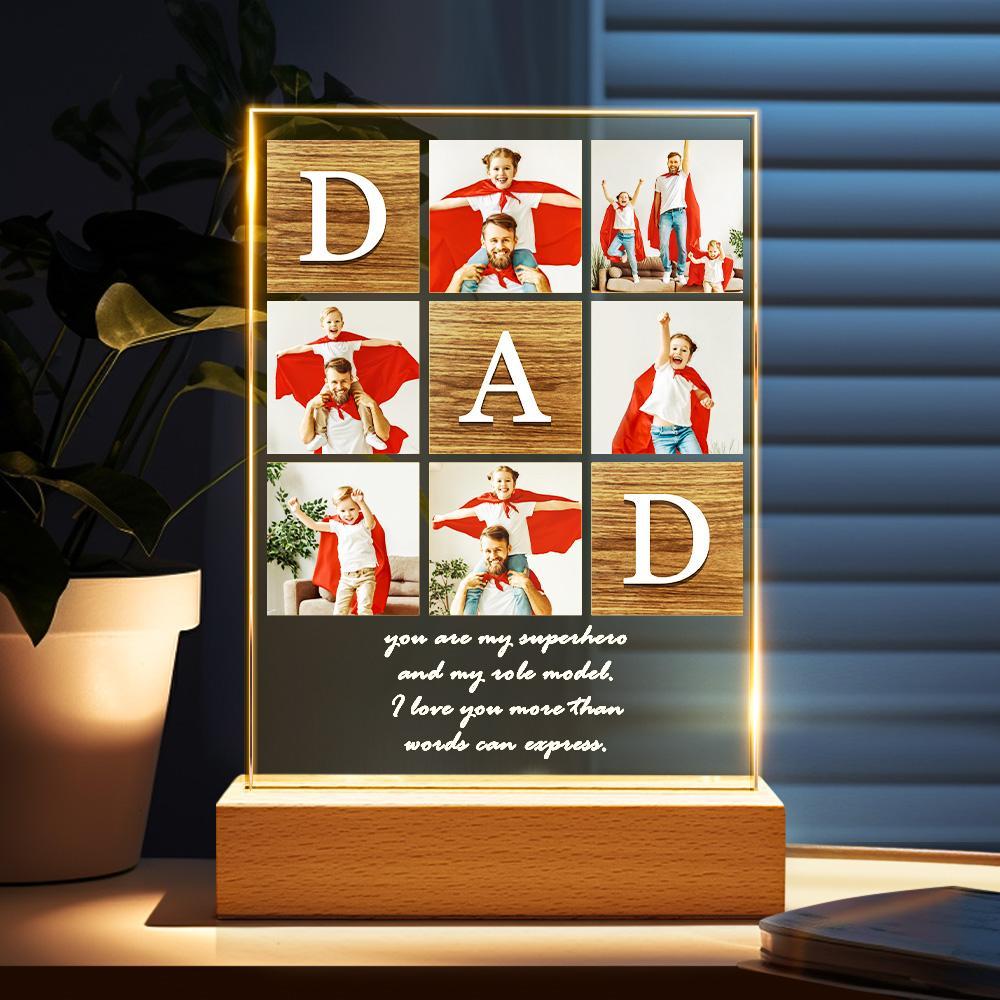 Father's Day Night Light Special Lamp for Dad Custom Photo Lamp