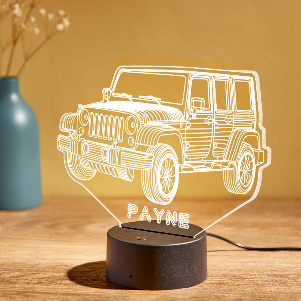 Custom Car Toy Night Light Personalized Name Lamp Multi Color For Boys Room and Baby Gifts - mymoonlampau