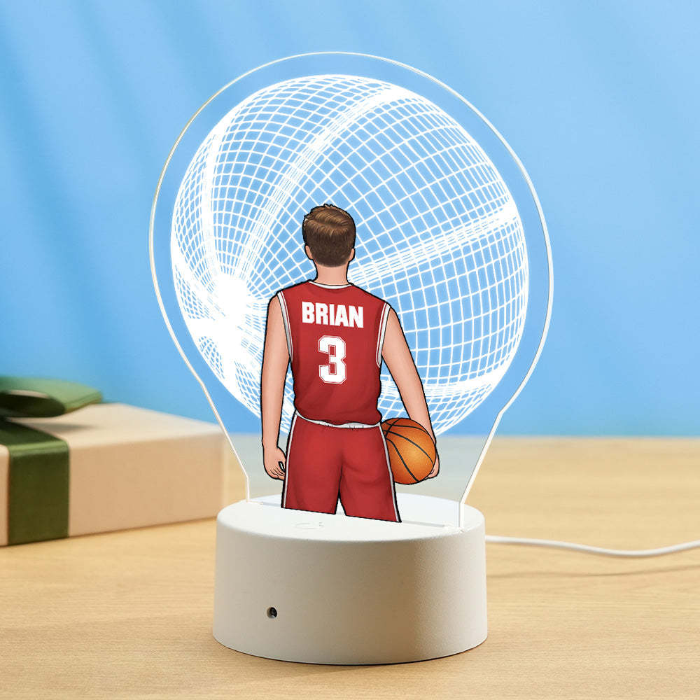 Custom Basketball Player Lamp Personalized Name And Number 3D LED Light Multi Color Base - mymoonlampau