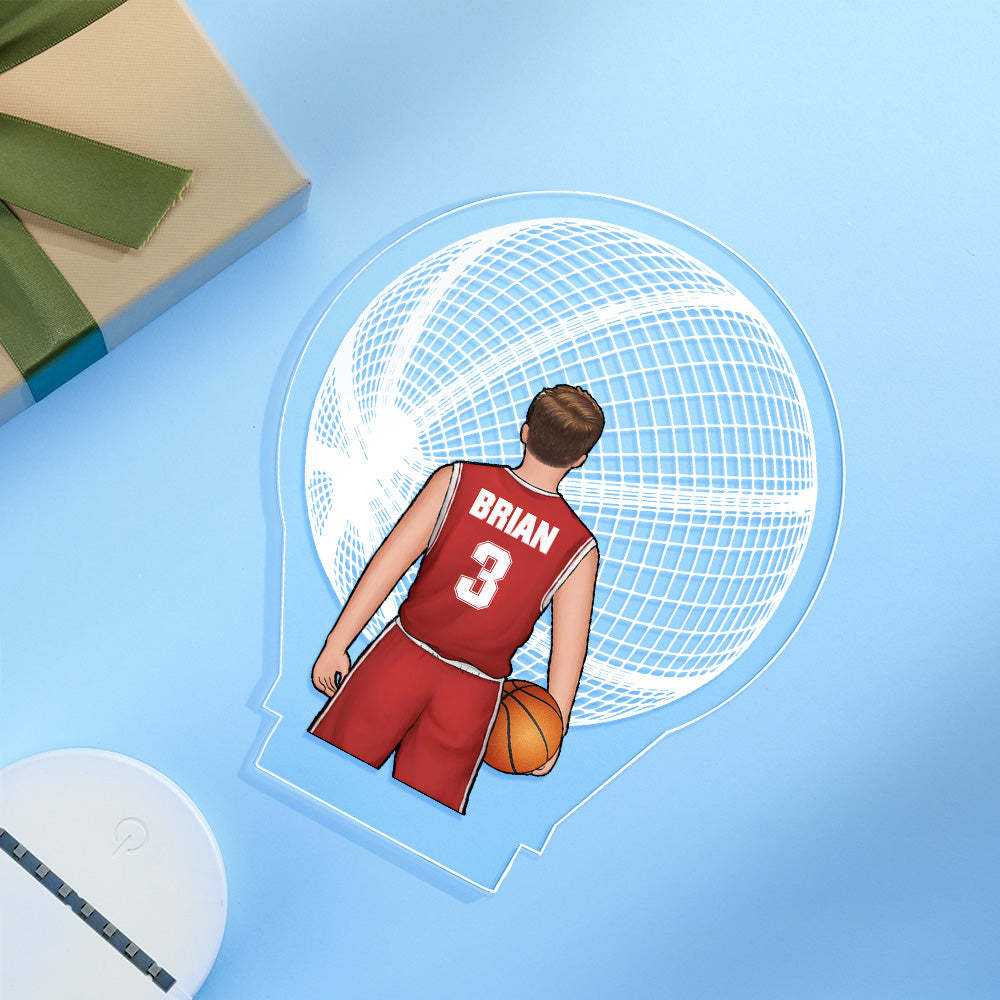 Custom Basketball Player Lamp Personalized Name And Number 3D LED Light Multi Color Base - mymoonlampau