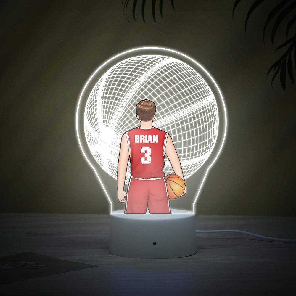 Custom Basketball Player Lamp Personalized Name And Number 3D LED Light Multi Color Base - mymoonlampau