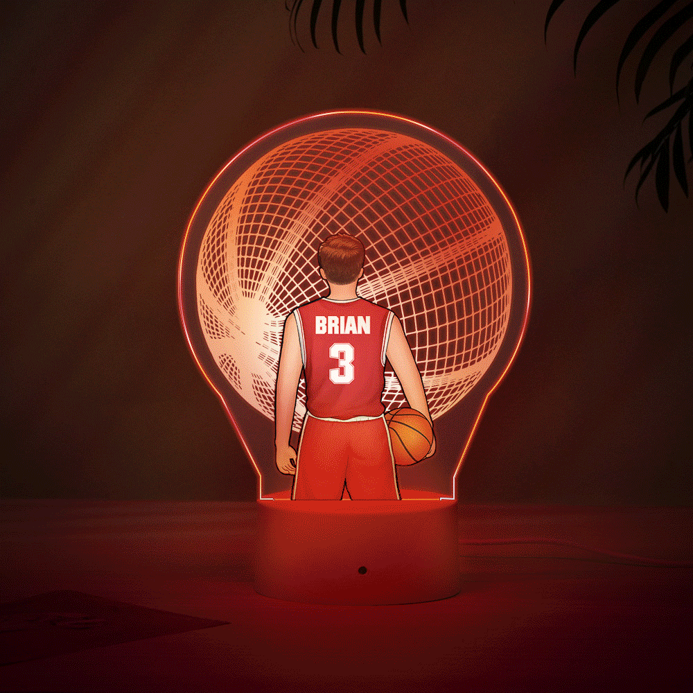 Custom Basketball Player Lamp Personalized Name And Number 3D LED Light Multi Color Base - mymoonlampau