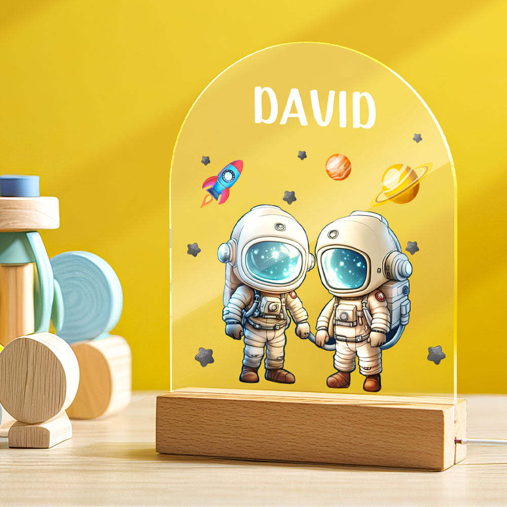 Custom Astronaut kids kids bedside lamp with Name Personalized  Perfect Gift for Baby Kids with Star and Cloud Night light - mymoonlampau
