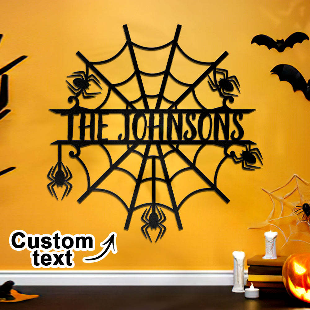 Custom Name Night Light Personalized Halloween Spider Web Light Home Decor - mymoonlampau