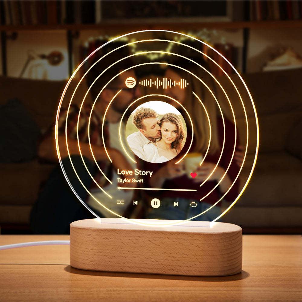 Custom Spotify Code Lamp Personalised Photo Song Plaque Night Light - mymoonlampau