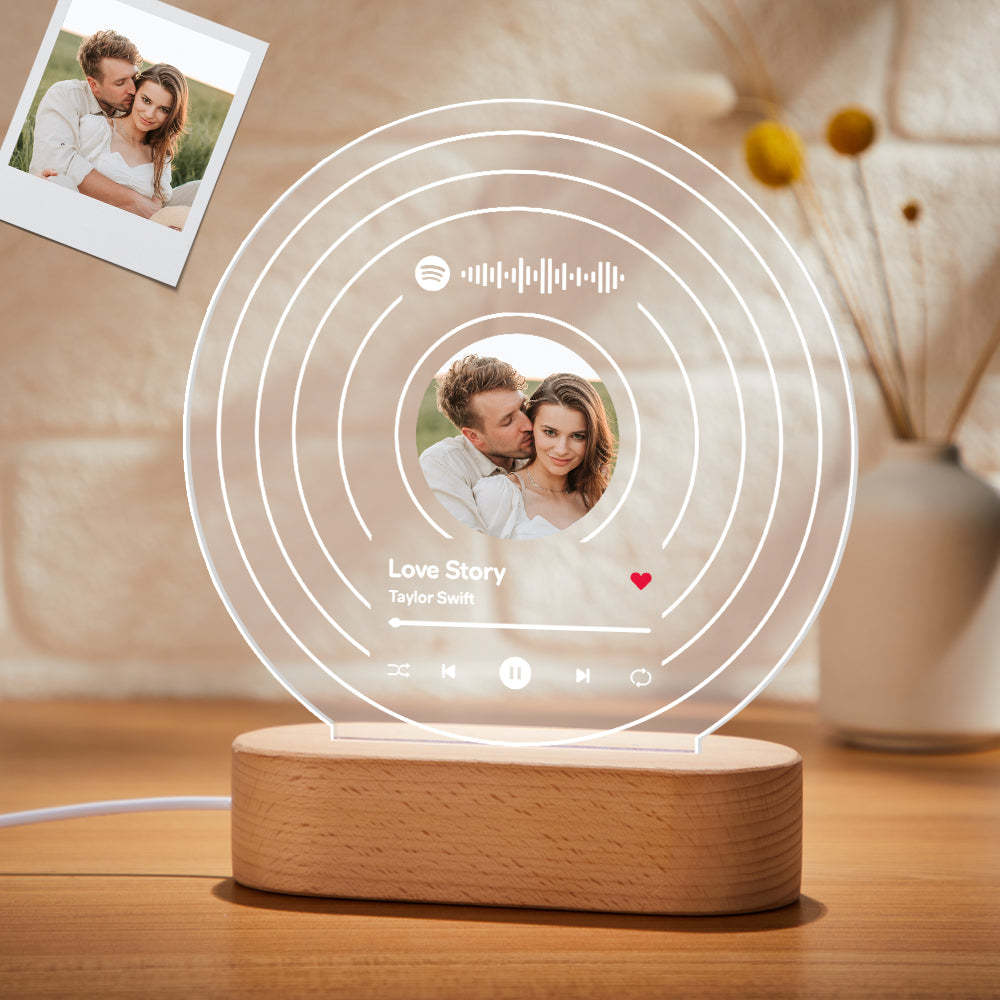Custom Spotify Code Lamp Personalised Photo Song Plaque Night Light - mymoonlampau
