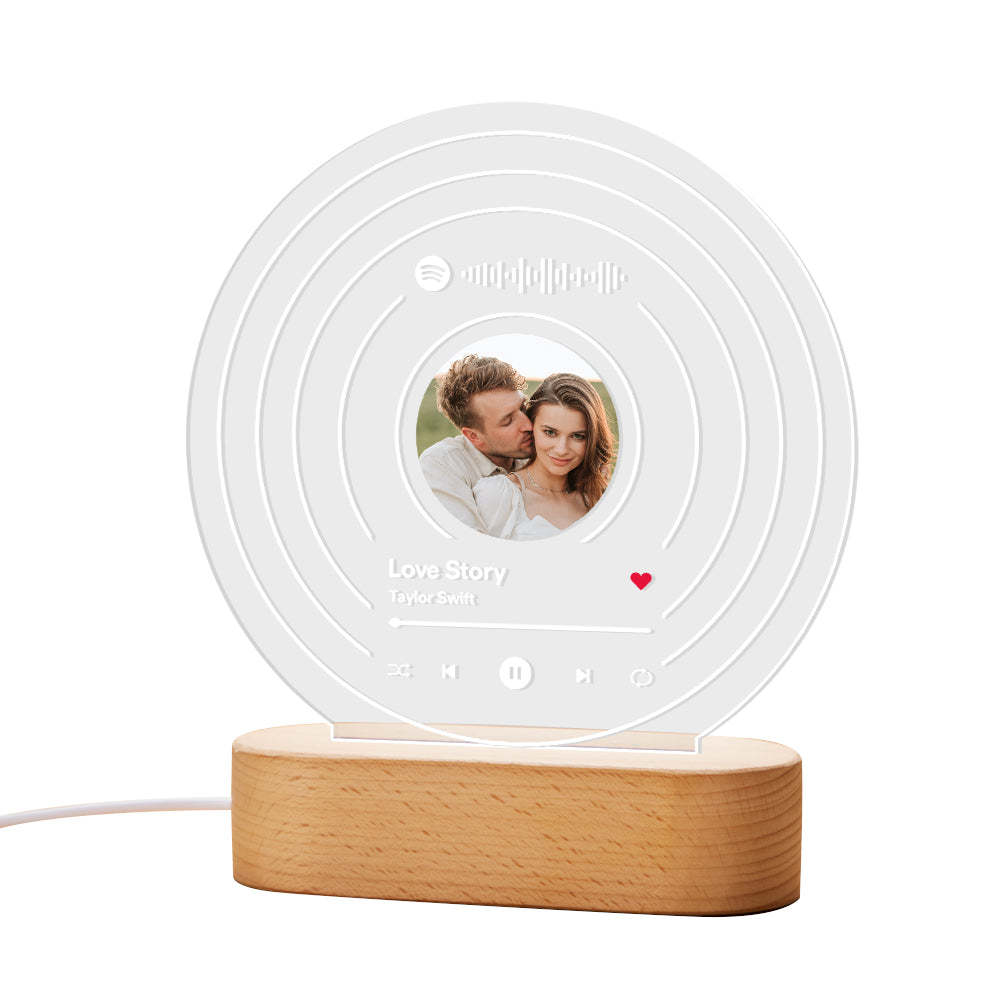 Custom Spotify Code Lamp Personalised Photo Song Plaque Night Light - mymoonlampau